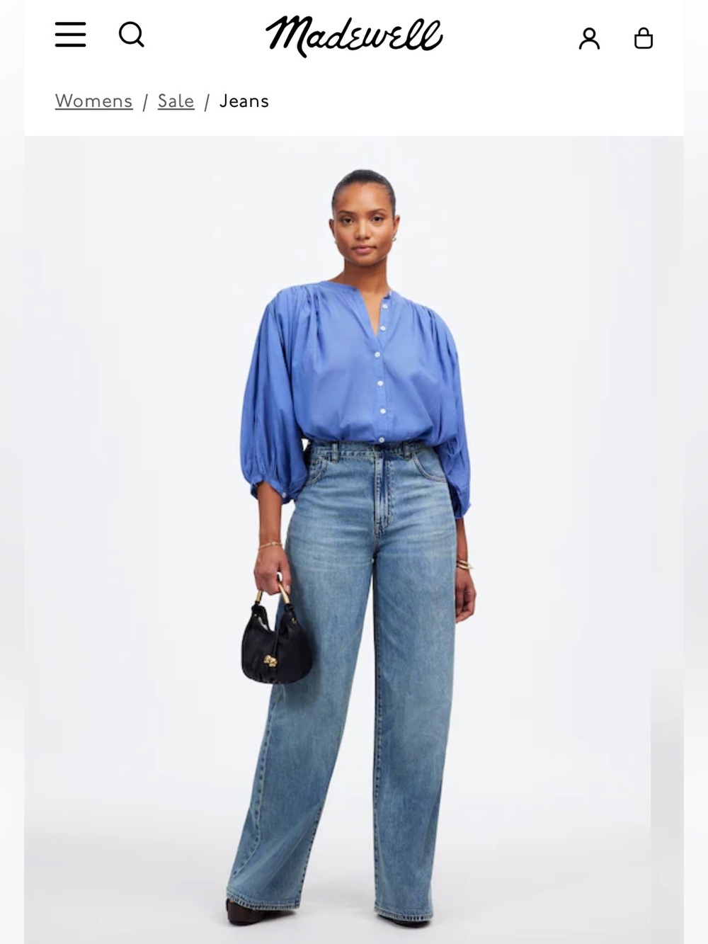 Madewell Petite Curvy Superwide-Leg Jeans in Billings Wash Blue